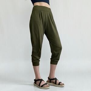 Ette Lut Olive Green Casual Active Lounge Cropped Pants